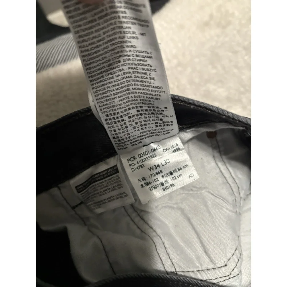 Levi's 501 Men's Straight Black Denim Jeans Size 34x30 Pants Button Fly